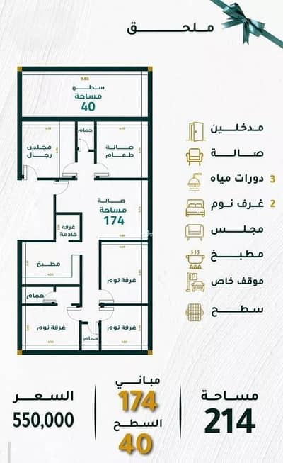 2 Bedroom Flat for Sale in North Jeddah, Jeddah - Apartment for sale on Bir Salwa Street, Mushrifah District, Jeddah, Makkah Region