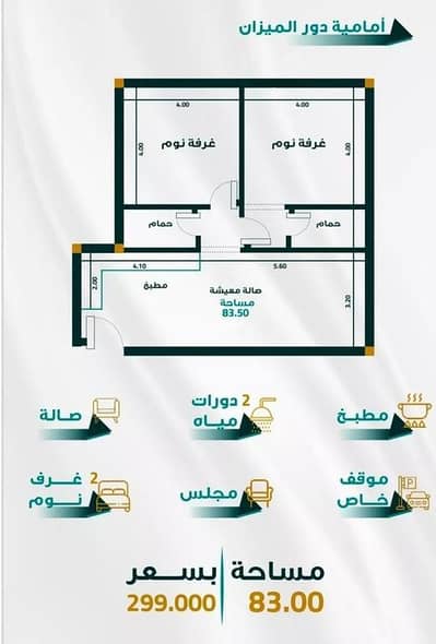 فلیٹ 2 غرفة نوم للبيع في شمال جدة، جدة - شقة للبيع في حي الفيحاء، شمال جدة