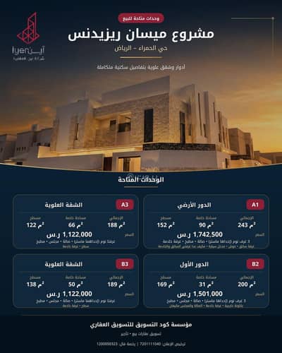 3 Bedroom Flat for Sale in East Riyadh, Riyadh - Roles for sale in Al-Hamra district, Riyadh, without bidding 3 Bedroom Flat for Sale in East Riyadh, Riyadh - Roles for sale in Al-Hamra district, Riyadh, without bidding