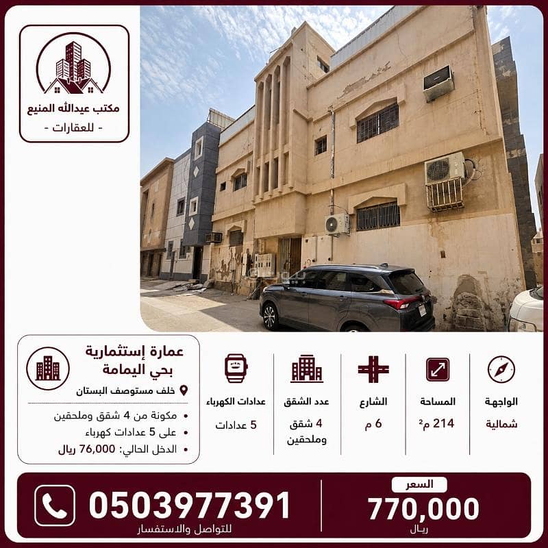 عمارة إستثمارية بحي اليمامة عمارة إستثمارية بحي اليمامة
