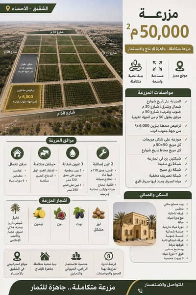 Farm for Sale in Al Ahsa - Farm For Sale in Al Ahsa Farm for Sale in Al Ahsa - Farm For Sale in Al Ahsa