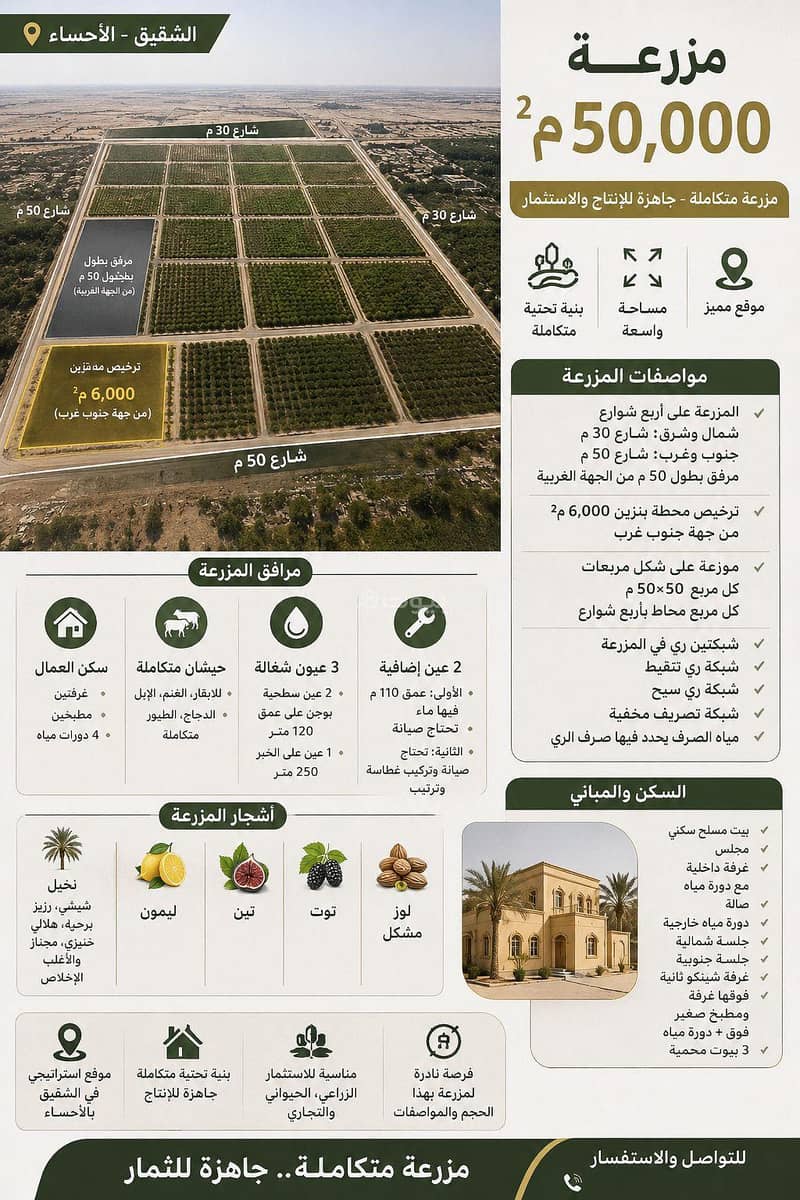 Farm For Sale in Al Ahsa Farm For Sale in Al Ahsa