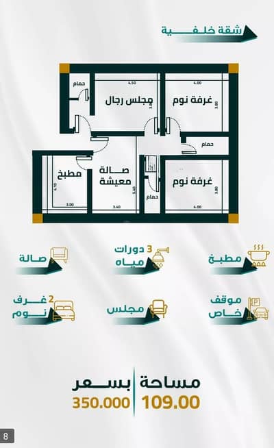 2 Bedroom Apartment for Sale in North Jeddah, Jeddah - Apartment For Sale in Al Fayhaa, Jeddah