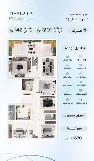 6 Bedroom Villa for Sale in North Jeddah, Jeddah - Rooftop villa for sale in Al-Aziziyah, Jeddah 6 Bedroom Villa for Sale in North Jeddah, Jeddah - Rooftop villa for sale in Al-Aziziyah, Jeddah