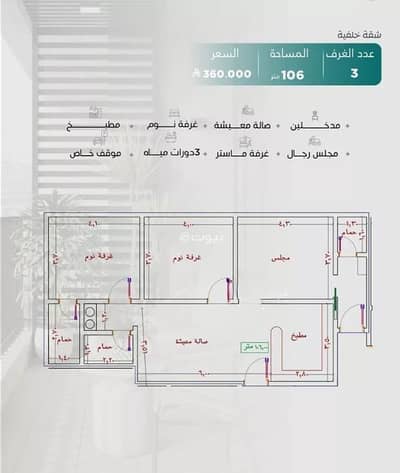 شقة 3 غرف نوم للبيع في شمال جدة، جدة - شقة للبيع في النزهة، جدة