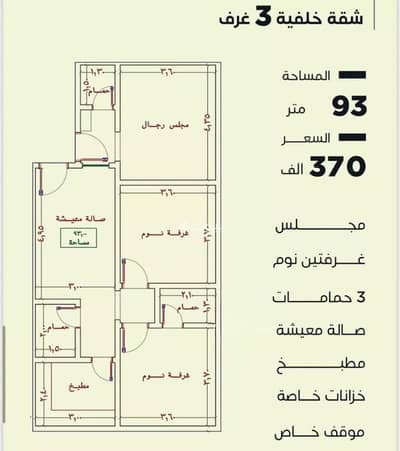 3 Bedroom Apartment for Sale in North Jeddah, Jeddah - Apartment for sale in Al Nuzhah, north Jeddah