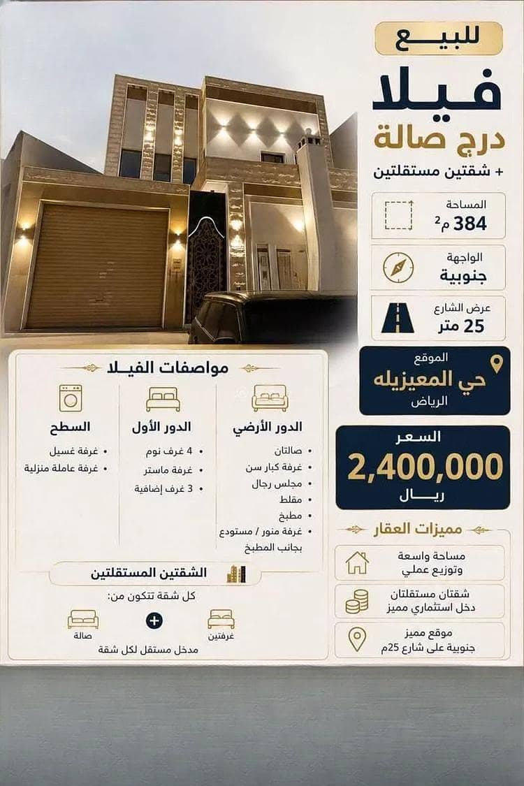 Villa For Sale in Al Maizilah, Riyadh Villa For Sale in Al Maizilah, Riyadh