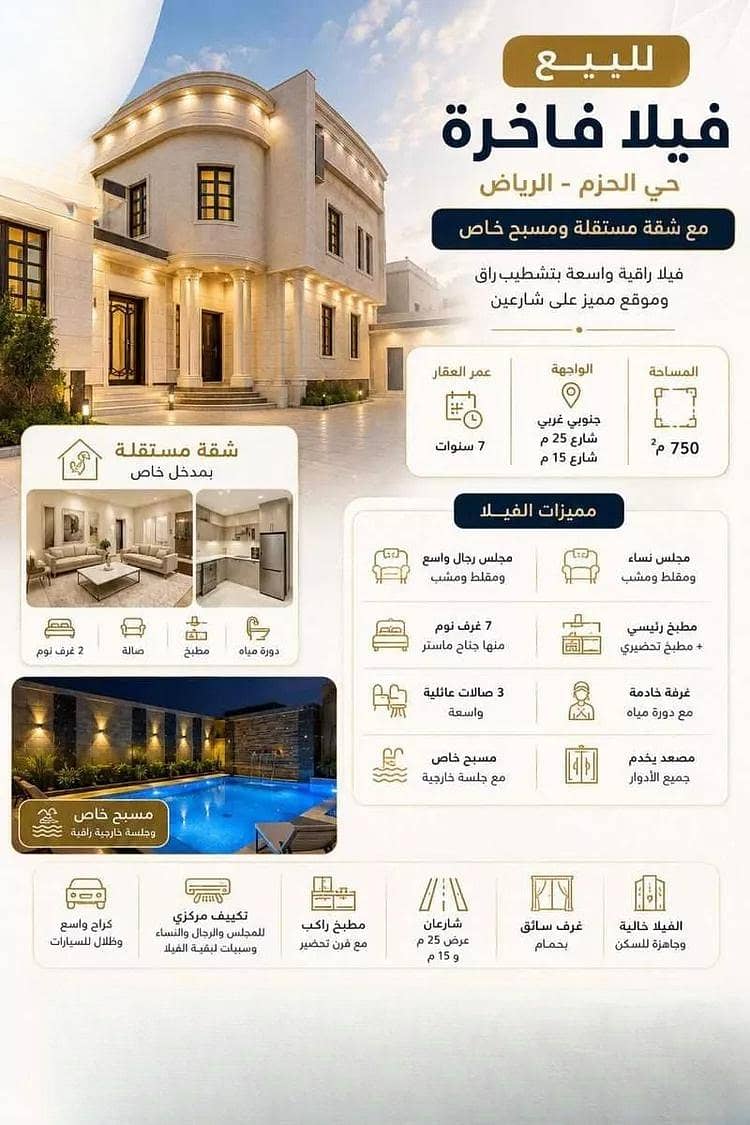 Villa For Sale in Al Hazm, Riyadh Villa For Sale in Al Hazm, Riyadh