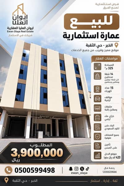 عمارة سكنية للبيع في الثقبة، الخبر - للبيع عماره سكنيه استثماريه عمارة سكنية للبيع في الثقبة، الخبر - للبيع عماره سكنيه استثماريه