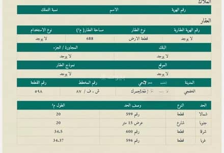 ارض سكنية  للبيع في مخطط 87، الخفجي - للبيع ارض سكنية في حي مخطط 87، الخفجي