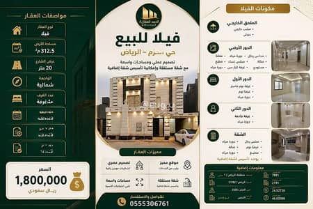 فیلا 10+ غرف نوم للبيع في غرب الرياض، الرياض - فيلا للبيع في الحزم، الرياض فیلا 10+ غرف نوم للبيع في غرب الرياض، الرياض - فيلا للبيع في الحزم، الرياض