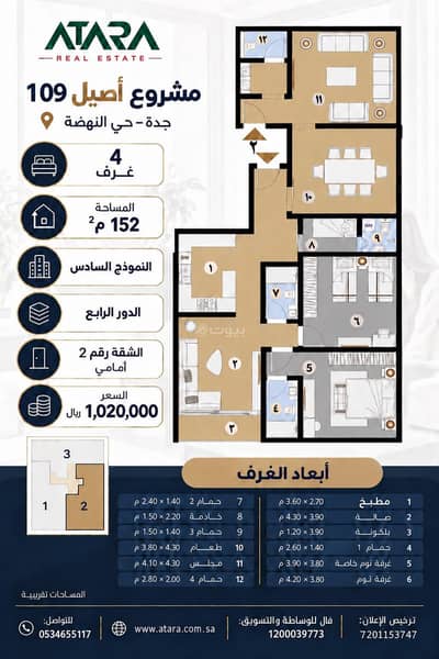 4 Bedroom Apartment for Sale in North Jeddah, Jeddah - 4-bedroom apartment for sale in the Nahda Project 4 Bedroom Apartment for Sale in North Jeddah, Jeddah - 4-bedroom apartment for sale in the Nahda Project