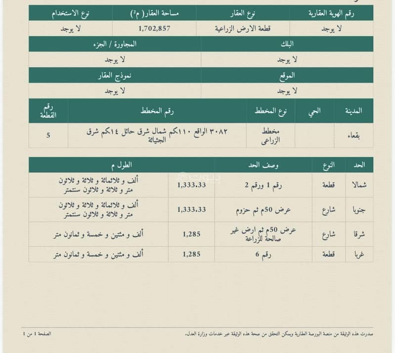 For sale: agricultural land in Ha'il For sale: agricultural land in Ha'il
