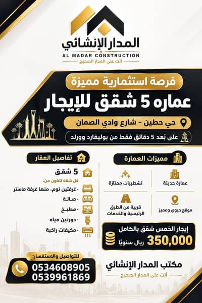 Residential Building for Rent in North Riyadh, Riyadh - Riyadh – Al-Hitain District – Wadi Al-Samman Street Near Boulevard World, a vibrant location close to main roads and services. Residential Building for Rent in North Riyadh, Riyadh - Riyadh – Al-Hitain District – Wadi Al-Samman Street Near Boulevard World, a vibrant location close to main roads and services.