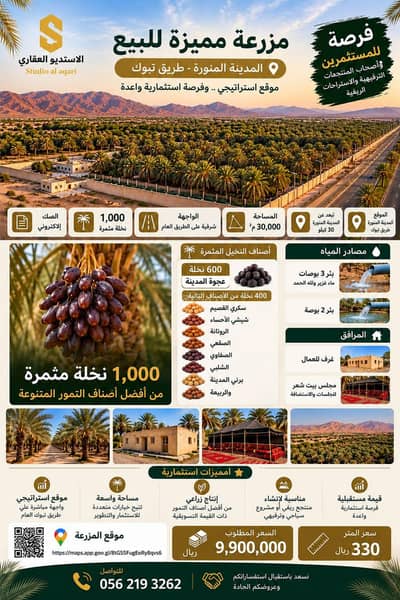 3 Bedroom Farm for Sale in Al Mundasa, Madina - A distinctive farm in Al-Mandasa on the Tabuk Road 3 Bedroom Farm for Sale in Al Mundasa, Madina - A distinctive farm in Al-Mandasa on the Tabuk Road
