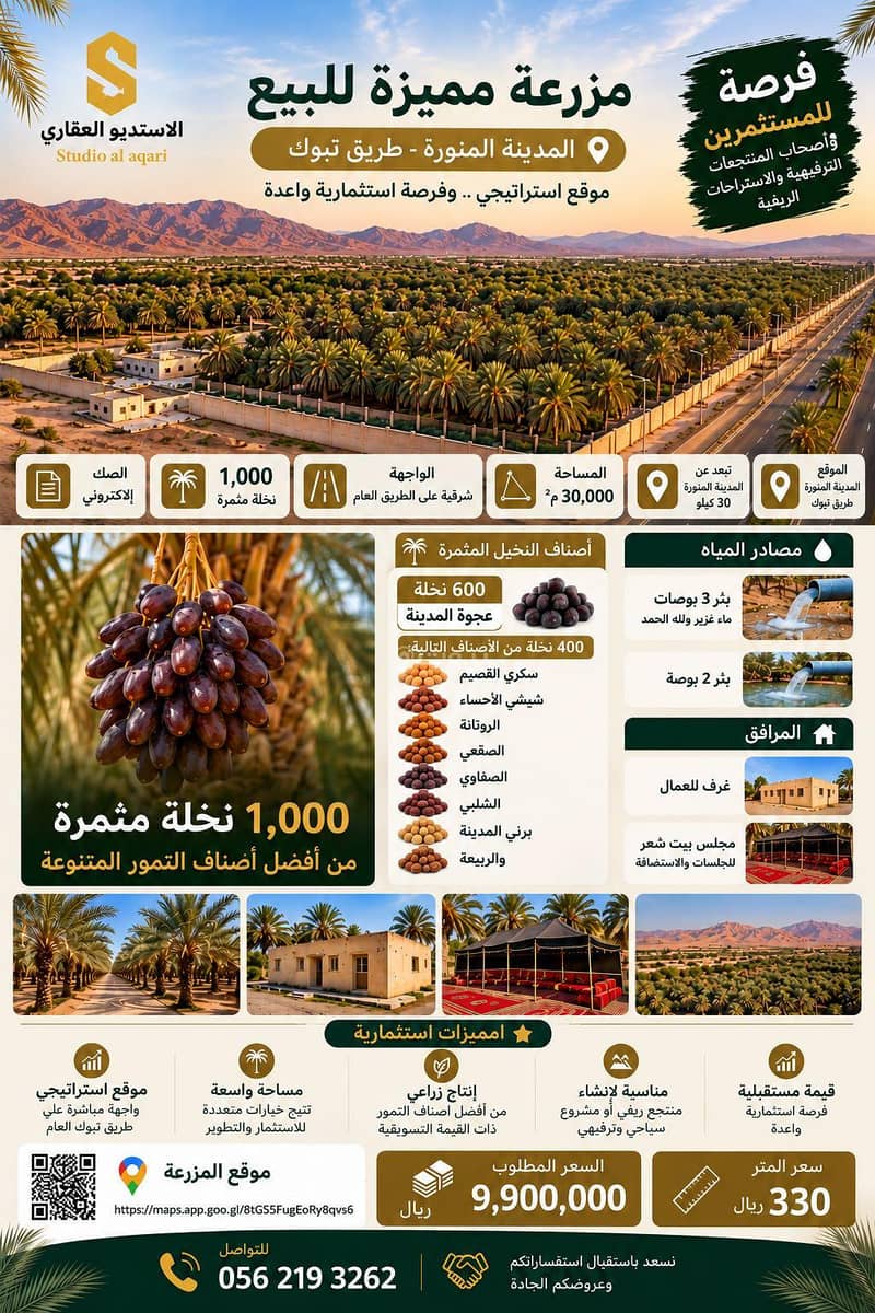 A distinctive farm in Al-Mandasa on the Tabuk Road A distinctive farm in Al-Mandasa on the Tabuk Road