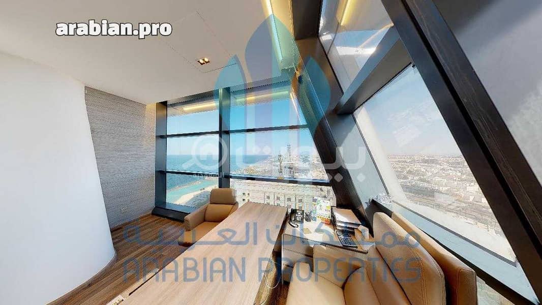 Elegant office for rent in the Headquarter Tower, north Jeddah
