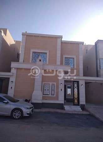 Stairs in the hall villa and 2 apartments for sale in Al Munsiyah, East of Riyadh| 360 sqm