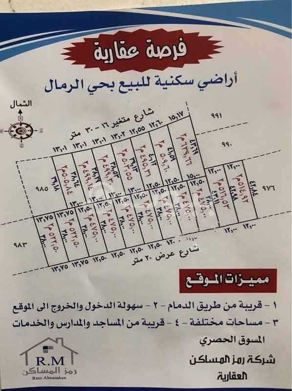 11 Lands for sale in Al-Rimal, east of Riyadh