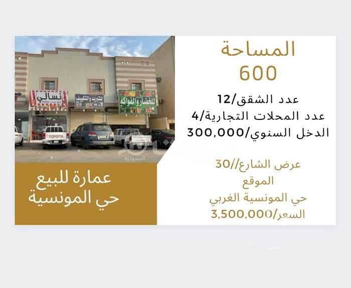 عمارة سكنية مميزة للبيع حي المونسية | شرق الرياض