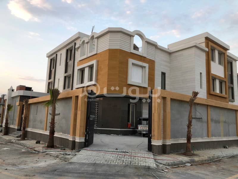 Spacious Villa stairway in hall and elevator for sale in Al Narjis, North Riyadh