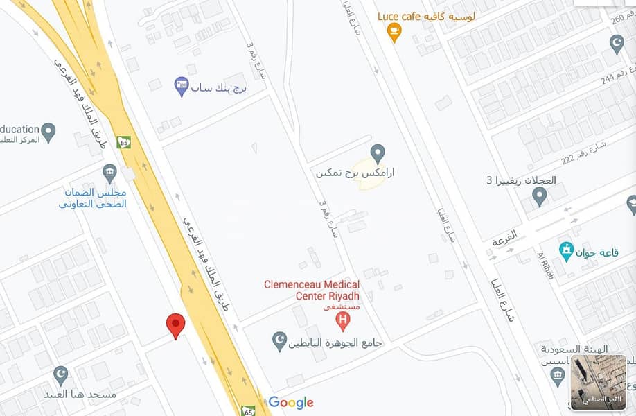 Commercial land for sale in Al Malqa, King Fahd Road north of Riyadh