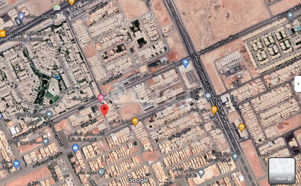 Corner residential land for sale in Qurtuba district, east of Riyadh | 1449 sqm