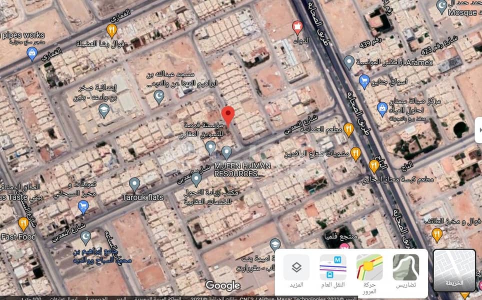 Corner residential land for sale in Al Munsiyah district, east of Riyadh