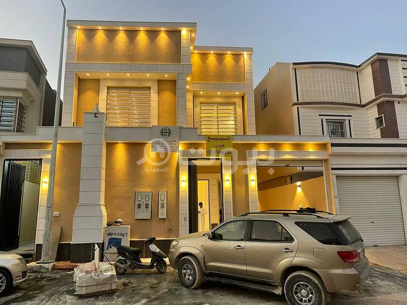 Villa with internal staircase and two apartments for sale in Al Waha Al Rimal neighborhood, east of Riyadh