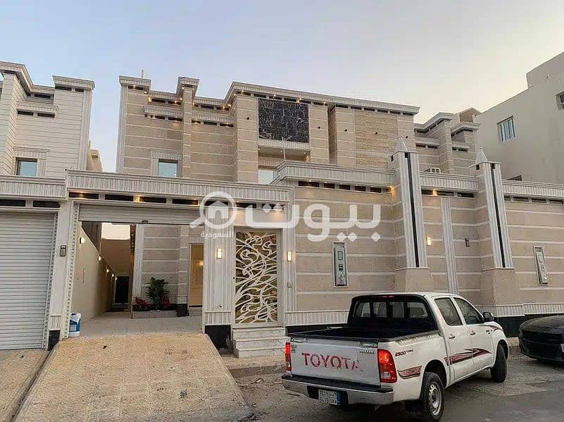 Distinctive villa stair stairway in hall and rooftop for sale in Tuwaiq, West Riyadh