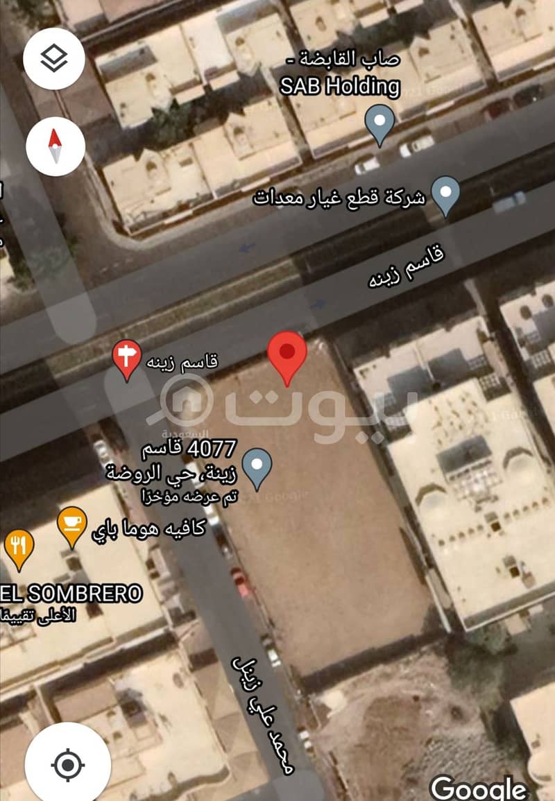 Land for sale in Qassem Zina Street, Al-Rawdah District, North Jeddah
