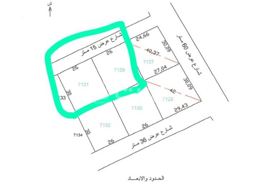 اربع قطع سكنية للبيع في حي النرجس، شمال الرياض