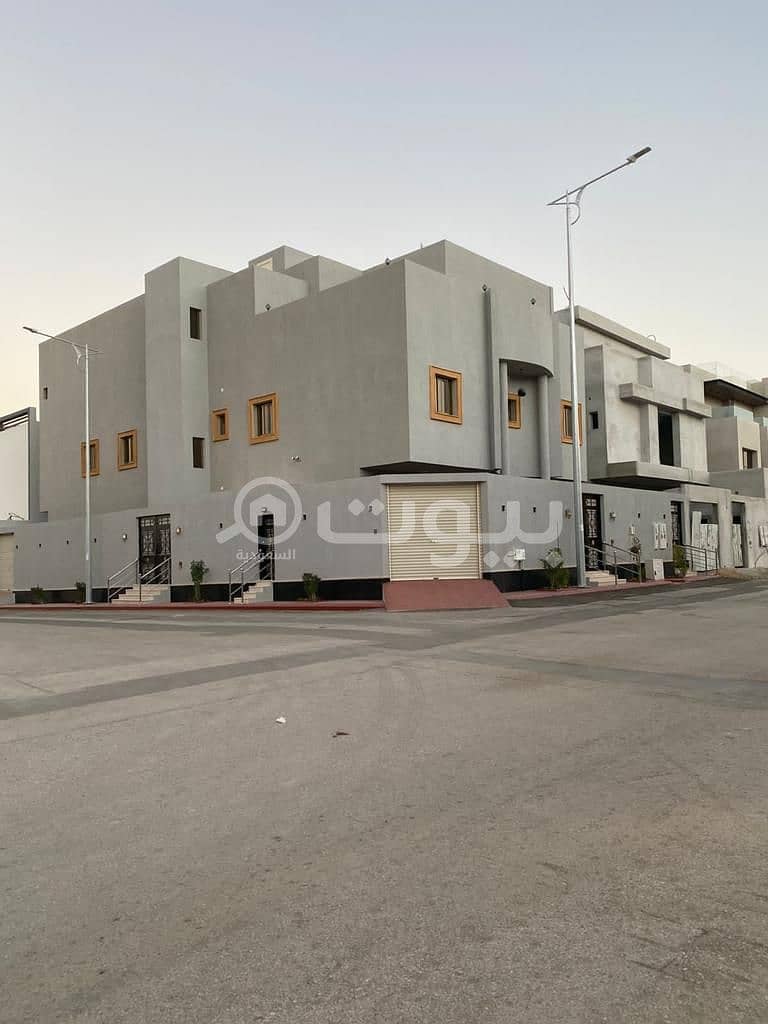 Corner villa for sale in Al Qirawan district, north of Riyadh