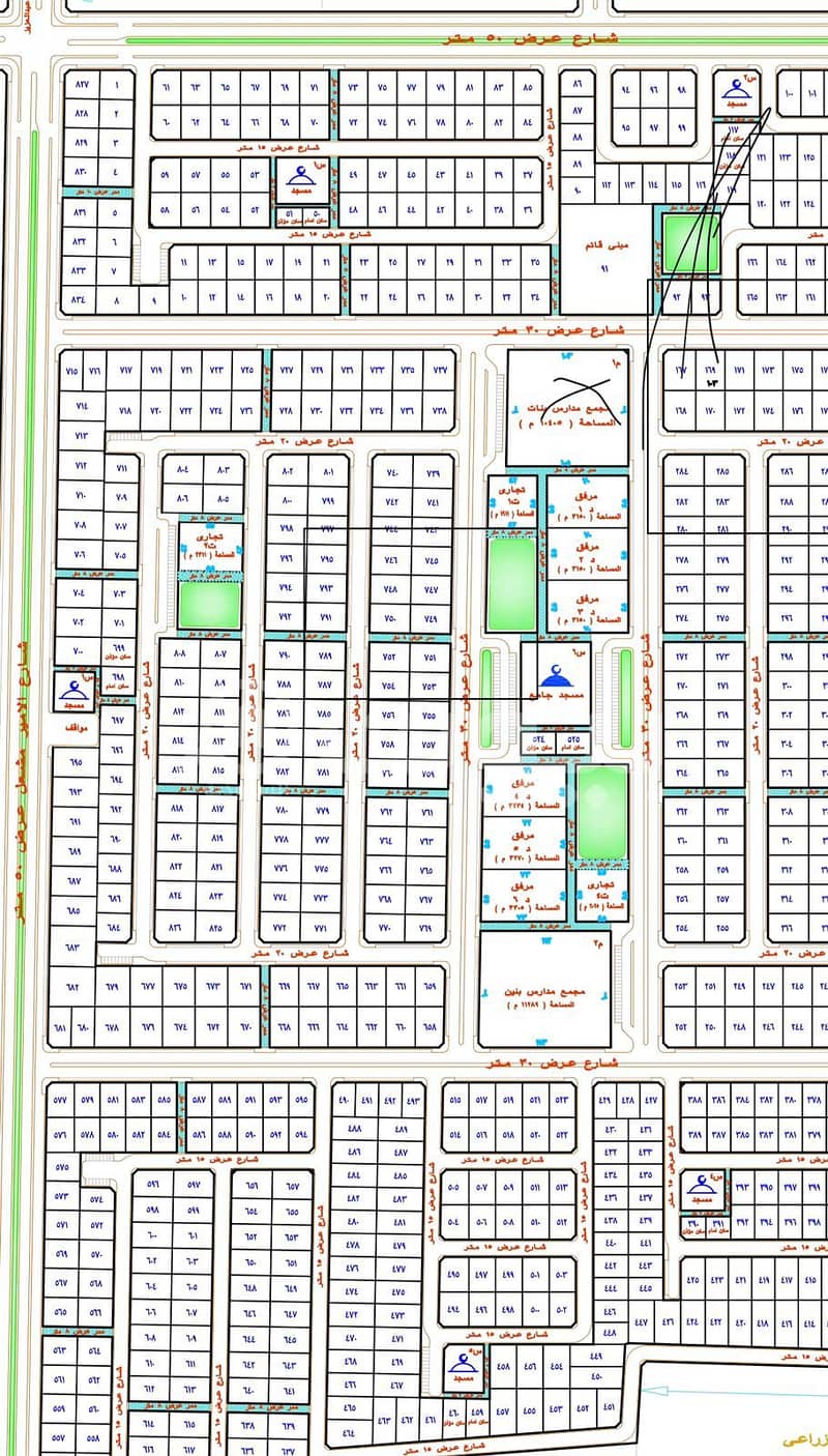 للبيع ارض سكني تجاري، مخطط السحيم في نجران