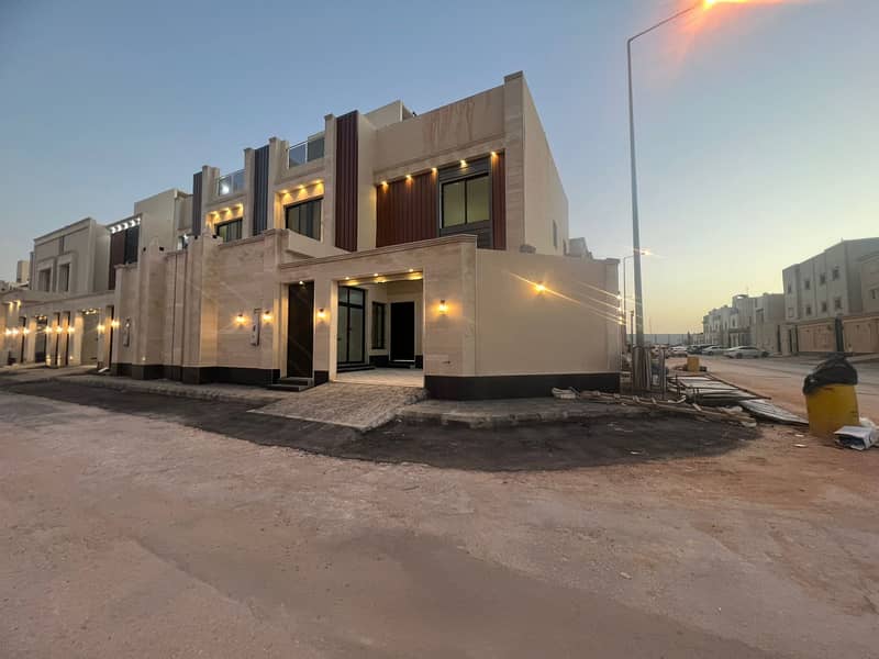Corner duplex villa for sale, Al-Maizala neighborhood, east of Riyadh