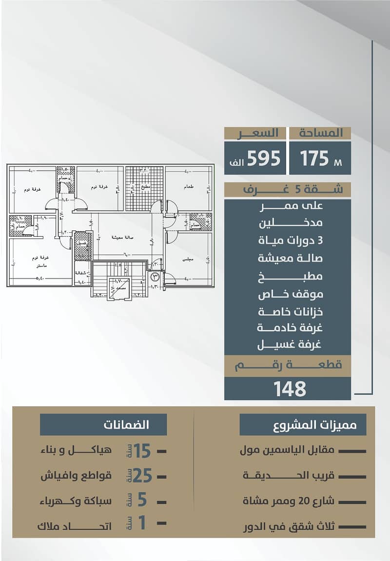 Apartment in Jida，North Jeddah，Al Manar 4 bedrooms 475000 SAR - 87500370