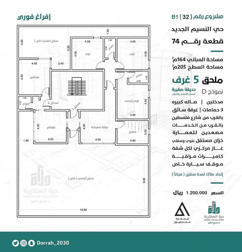 Apartment in Jeddah，North Jeddah，Al Naseem 3 bedrooms 1200000 SAR - 87525099