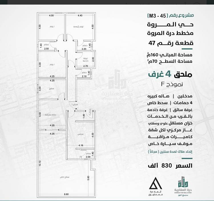 Apartment in Jida，North Jeddah，Al Marwah 4 bedrooms 830000 SAR - 87525759