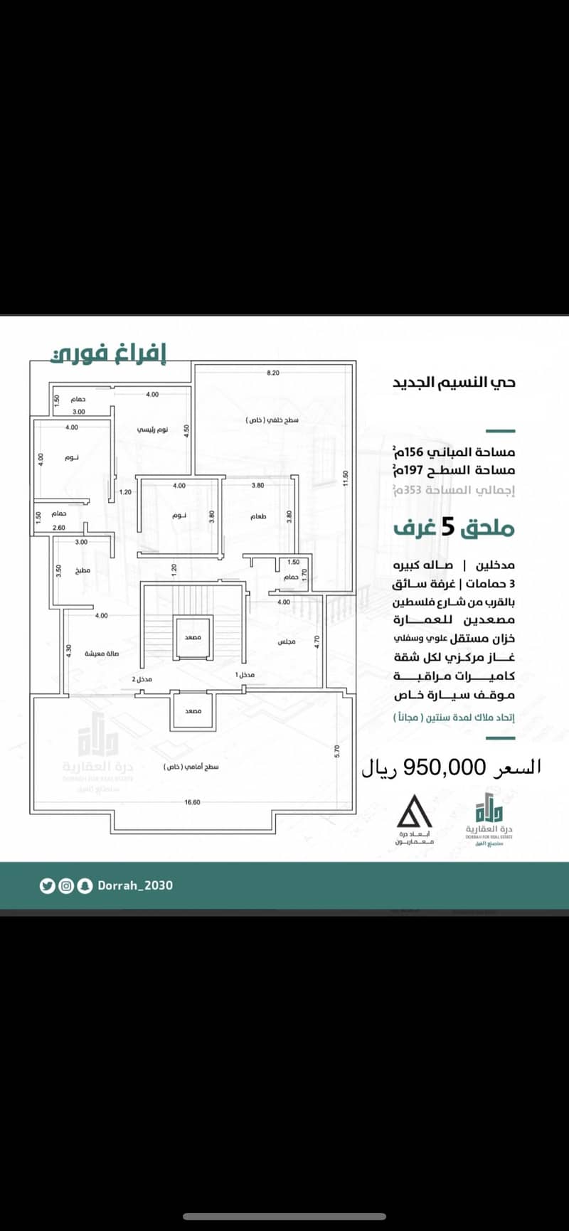 Annex for sale 5BD in Al Nassem Jeddah