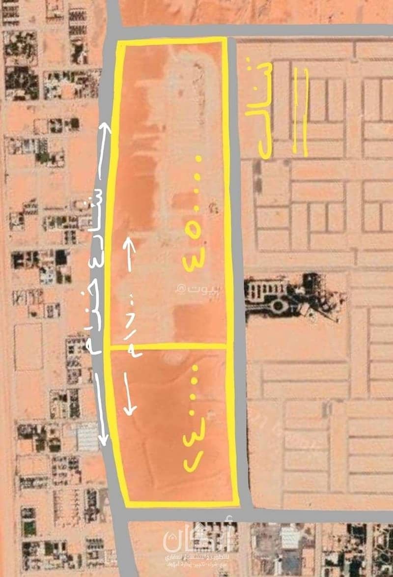 الرمال شرق الرياض,الرياض میں 53 کنال ارض تجارية 26.4 کروڑ میں برائے فروخت۔