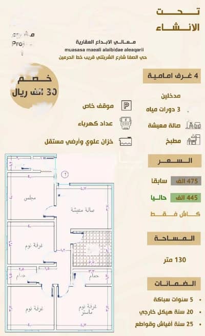 شقة 4 غرف نوم للبيع في جدة، مكة المكرمة - شقة 4 غرف للبيع في حي الصفاء، جدة