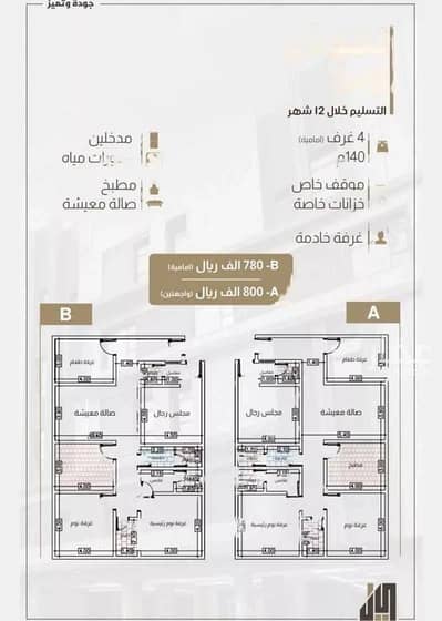 4 Bedroom Apartment for Sale in Jeddah, Western Region - 4 Rooms Apartment For Sale in Al Nahdha, Jeddah