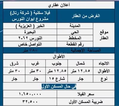 فیلا 4 غرف نوم للبيع في البحيرة، الخبر - فيلا 4 غرف للبيع في شارع 5ب، البحيرة، الخبر