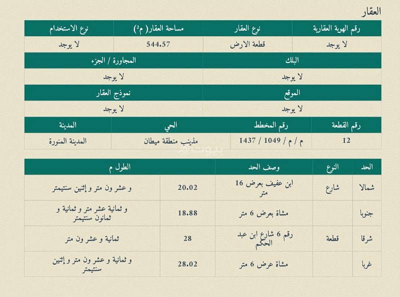 ارض سكنية للبيع في المذينب، المدينة المنورة