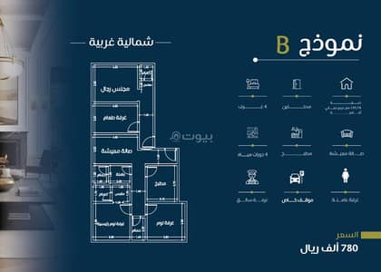 4 Bedroom Apartment for Sale in North Jeddah, Jeddah - 4-bedroom apartment for sale in Al Nahda, Jeddah