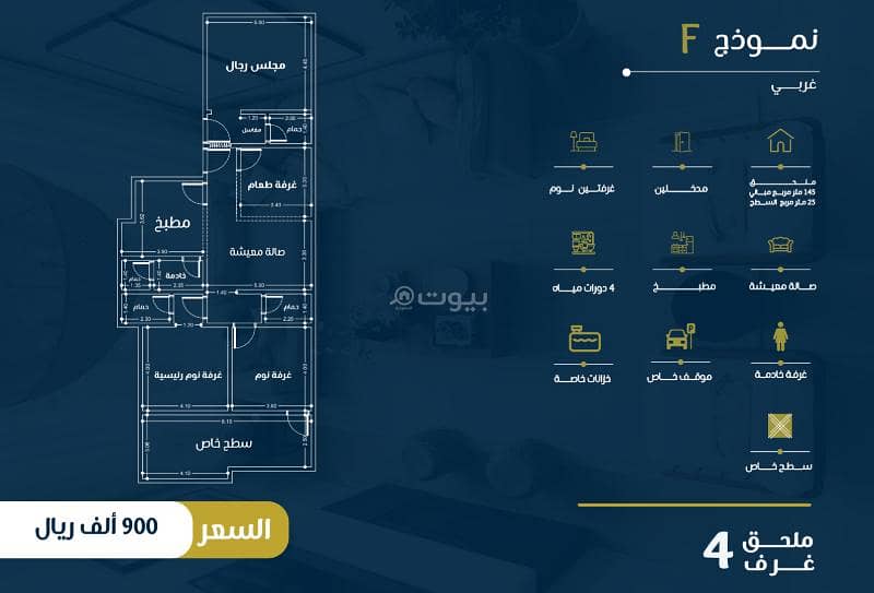 ملحق 4 غرف للبيع في حي النهضة، جدة