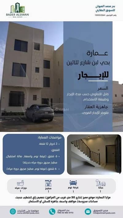 Building for Rent in West Riyadh, Riyadh - Building for rent on Jabal Al Dukhan Street, Zahraa Laban District, Riyadh City, Riyadh Region