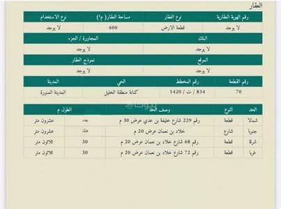 Residential Land for Sale in Al Matar District, Madina - Residential Land 600 Sqm South-Facing For Sale