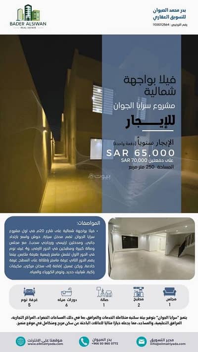 5 Bedroom Villa for Rent in North Riyadh, Riyadh - Villa for rent in King Khalid International Airport neighborhood, Riyadh city, Riyadh province