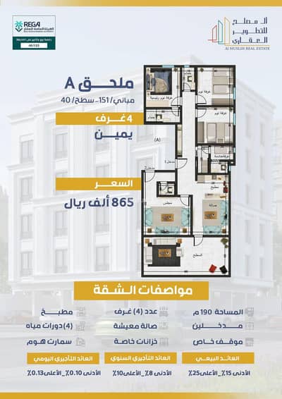 4 Bedroom Apartment for Sale in North Jeddah, Jeddah - 4 Bedrooms Apartment For Sale in Al Salamah, Jeddah